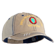 U.S. Army 24th Infantry Division Embroidered Low Profile Special Cotton Mesh Cap - Khaki OSFM