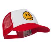 Smile Face Embroidered Foam Mesh Back Cap