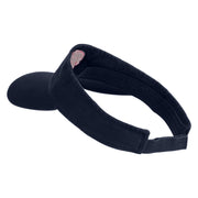 Peony Bloom Embroidered Pro Style Cotton Twill Washed Visor - Navy OSFM