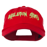 Halloween Skeleton Army Embroidered Low Profile Washed Cap