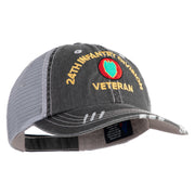 U.S. Army 24th Infantry Division Embroidered Low Profile Special Cotton Mesh Cap - Black OSFM