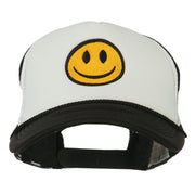 Smile Face Embroidered Foam Mesh Back Cap