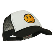 Smile Face Embroidered Foam Mesh Back Cap