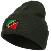 Saint Kitts and Nevis Flag Embroidered Long Beanie