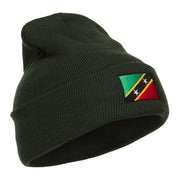 Saint Kitts and Nevis Flag Embroidered Long Beanie