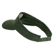 Peony Bloom Embroidered Pro Style Cotton Twill Washed Visor - Olive OSFM