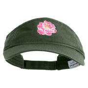Peony Bloom Embroidered Pro Style Cotton Twill Washed Visor - Olive OSFM