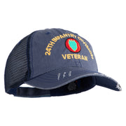 U.S. Army 24th Infantry Division Embroidered Low Profile Special Cotton Mesh Cap - Navy OSFM