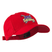 Skiing Logo with Pole and Goggle Embroidered Cap