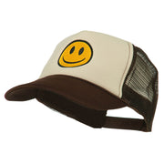 Smile Face Embroidered Foam Mesh Back Cap