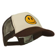 Smile Face Embroidered Foam Mesh Back Cap