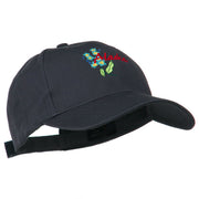 USA State Alaska Flower Embroidered Low Profile Cotton Cap