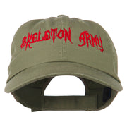 Halloween Skeleton Army Embroidered Low Profile Washed Cap