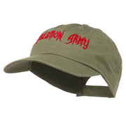 Halloween Skeleton Army Embroidered Low Profile Washed Cap