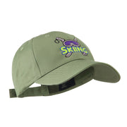 Skiing Logo with Pole and Goggle Embroidered Cap