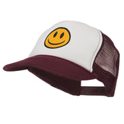 Smile Face Embroidered Foam Mesh Back Cap