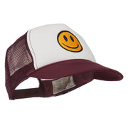 Smile Face Embroidered Foam Mesh Back Cap