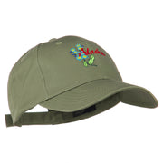 USA State Alaska Flower Embroidered Low Profile Cotton Cap