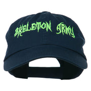 Halloween Skeleton Army Embroidered Low Profile Washed Cap