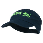 Halloween Skeleton Army Embroidered Low Profile Washed Cap