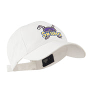 Skiing Logo with Pole and Goggle Embroidered Cap