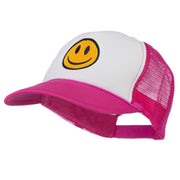 Smile Face Embroidered Foam Mesh Back Cap