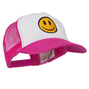 Smile Face Embroidered Foam Mesh Back Cap