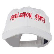 Halloween Skeleton Army Embroidered Low Profile Washed Cap