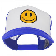 Smile Face Embroidered Foam Mesh Back Cap