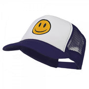 Smile Face Embroidered Foam Mesh Back Cap