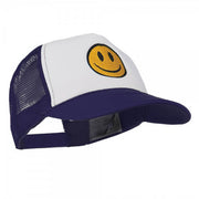 Smile Face Embroidered Foam Mesh Back Cap