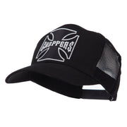 Skull and Choppers Embroidered Military Patched Mesh Cap