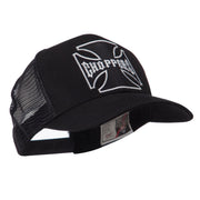 Skull and Choppers Embroidered Military Patched Mesh Cap