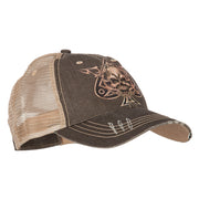 Skull Spade Heat Transfer Designed Low Profile Cotton Mesh Cap