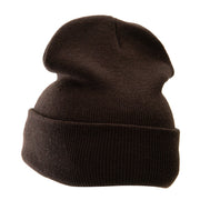 12 Inch Solid Long Beanie Made in USA