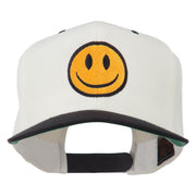 Smile Face Embroidered Two Tone Cap