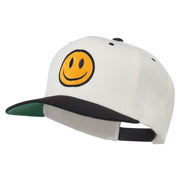 Smile Face Embroidered Two Tone Cap