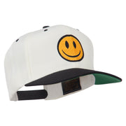 Smile Face Embroidered Two Tone Cap