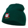 Santa with Christmas Lights Embroidered Short Beanie