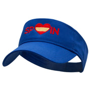 Spain Love Embroidered Cotton Twill Sun Visor