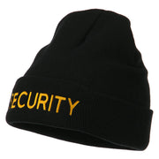 Security Embroidered Long Knitted Beanie