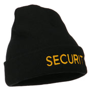 Security Embroidered Long Knitted Beanie