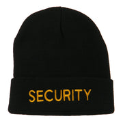 Security Embroidered Long Knitted Beanie