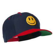 Smile Face Embroidered Two Tone Cap