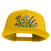 Wildflower Bouquet Embroidered 6 Panel High Profile Structured Snapback - Gold OSFM