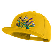 Wildflower Bouquet Embroidered 6 Panel High Profile Structured Snapback - Gold OSFM