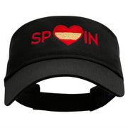 Spain Love Embroidered Cotton Twill Sun Visor