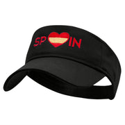 Spain Love Embroidered Cotton Twill Sun Visor