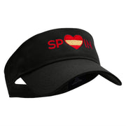 Spain Love Embroidered Cotton Twill Sun Visor