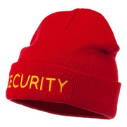 Security Embroidered Long Knitted Beanie